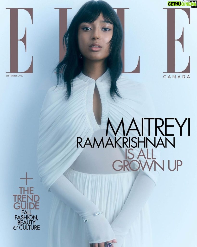 Maitreyi Ramakrishnan Instagram - Growing up seeing @ellecanada everywhere to being on the cover. This shoot was an absolute dream and so was everyone involved. Stay tuned for more🤍 (This content was captured prior to the SAG-AFTRA strike.) Photographer @carlosalyse Creative director @olivia_leblanc Stylist @jaclynbonavota (@cadreartists) Makeup artist @sabrinarinaldimakeup (@theproject.agency, using @charlottetilbury and @decreeskincare) Hairstylist @andrewly for @oribe Producer @penelope.lm Photography assistants @jeffjamieson and @tom_wood_photo Stylist assistant @meganshantz Interview @joannafox