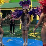 Maitreyi Ramakrishnan Instagram - I love trying new things so this was easily the highlight of my trip in Brazil. Shoutout to everyone at @issomemooficial (pls go give them some love!) who brought me into their space and were so generous and kind in giving me a crash course into samba! Truly I was so happy and overwhelmed with joy I couldn’t stop smiling despite having T-Rex arms the whole time. There are so many ways to celebrate and appreciate culture so being able to do that through dance (when usually I do that through food) was a true blessing. Thank you @netflixbrasil for this insane surprise that I’ll never forget and for making me feel like my hips fell off my body and were never coming back❤️🇧🇷