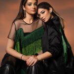 Malak Ahmed Zaher Instagram - One soul, two bodies💚👯‍♀️ Designer @aboudjammal Hair @assaadhairdesign Makeup @yarabazounmakeup Photography @sylvesterrahmeh Producer/stylist @omziag Manager: @farrahfayez Beirut, Lebanon