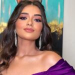 Malak Ahmed Zaher Instagram - Dolled up 💜✨ Styled by @mayajules Hair by @alfredandmina Makeup by @nesmamansourmakeup ✨