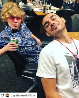 Manny Montana Instagram - My little homie! @izzystannardofficial 
It’s only been a few months and he’s damn near my height now!! 😢
#goodgirls 
#season2
#LA