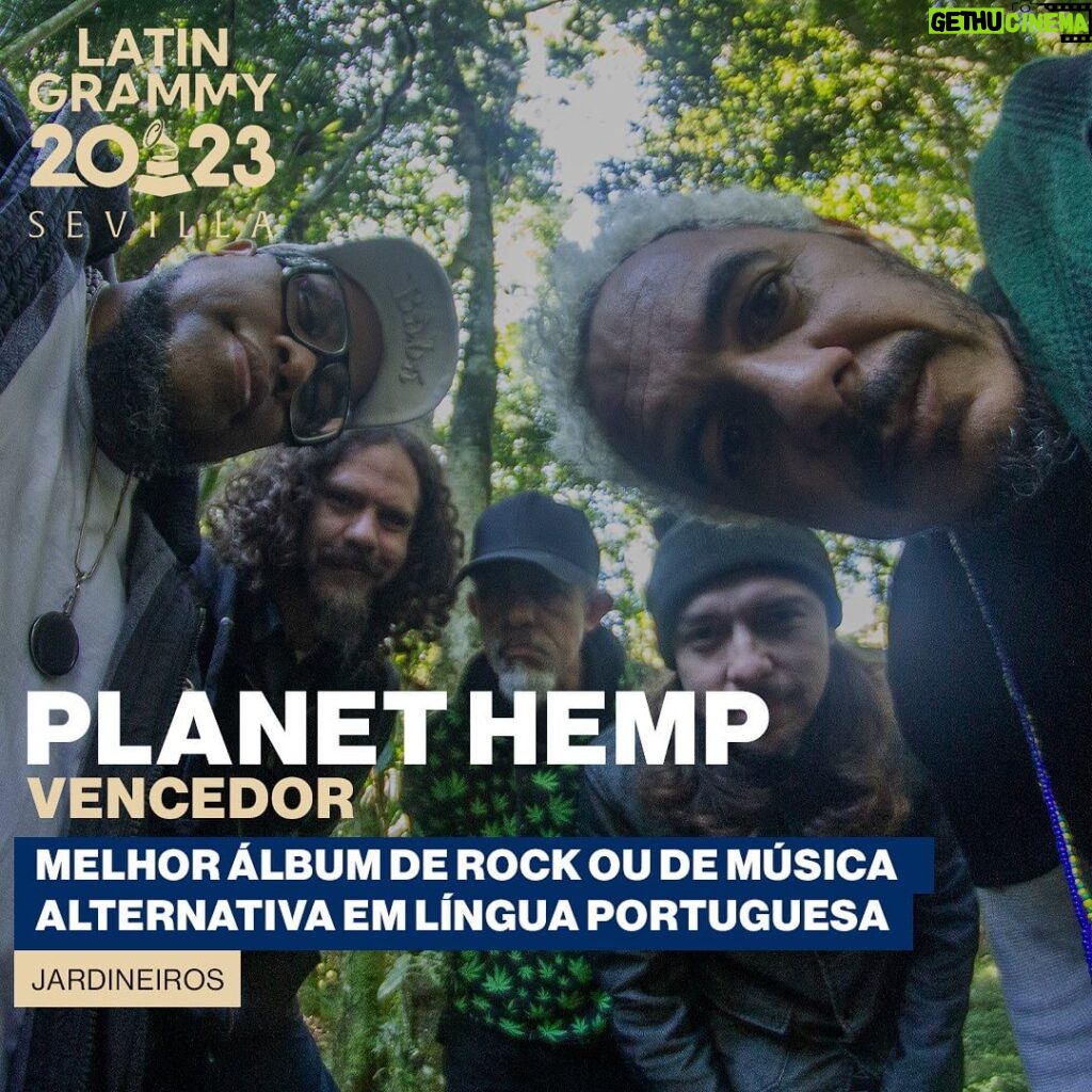 Marcelo D2 Instagram - Essa daqui é pra vc Skunk !! Nós somos o PLANET HEMP do Rio de Janeiro !! Dobradinha no @latingrammys 🏆🏆 #LatinGRAMMY #PlanetHemp
