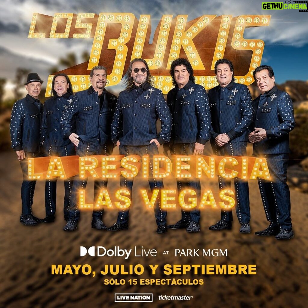 Marco Antonio Solís Instagram - Por primera vez en la historia de Las Vegas, la primer residencia 100% latina y en español. 🙌🏽🇲🇽👑🃏🎲🎰 @somoslosbukis #LaResidencia será un evento histórico y tu no puedes perdértelo. 🎫🎫🎫 Mayo, julio y septiembre en el Dolby Live del Park MGM. Preventa para miembros de la tarjeta CITI de mañana martes a las 10 AM PT hasta el jueves a las 10 PM PT. Boletos a la venta al público el viernes a las 10 AM PT. Las Vegas, Nevada