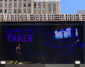 Mark Calaway Instagram - Thank you Madison Square Garden! You are the standard for which all arena’s should strive to be! #grateful #mecca #WWE  #home #thelastride

Repost from @mimicalacool
•
Wow🖤#thankyoutaker #thelastride #MSG 💜