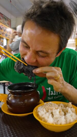 Mark Wiens Instagram - Delicious black chicken herbal soup! Chinatown Complex #Singapore