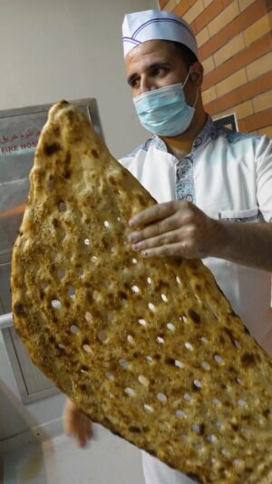 Mark Wiens Instagram - The great sangak bread! 

📍 @yashar_palace #Dubai with @thefoodranger @mr.taster #PersianFood