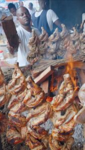 Mark Wiens Instagram - Street food in Côte d’Ivoire 🇨🇮 Ivorian vertical BBQ known as “pique.” With @bellecotedivoire and @afrofoodie #Abidjan #IvoryCoast #Africa