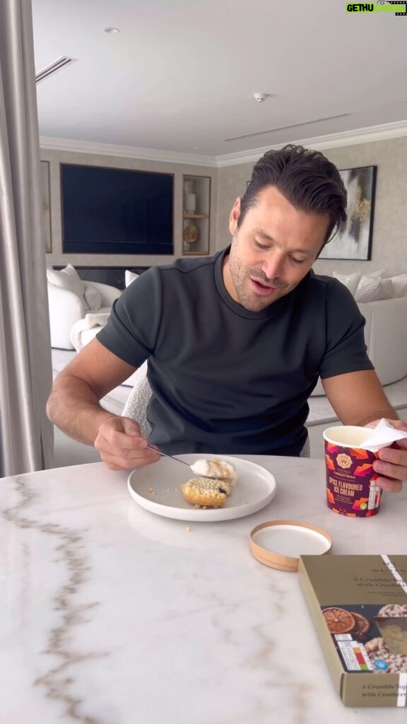 Mark Wright Instagram - AD | It’s never too early to start Christmas and I’m kicking things off with @Waitrose new crumble top mince pies and Christmas Spiced Ice Cream - both are unbelievably good! Go get them in store and online now. #TimeForTheGoodStuff.