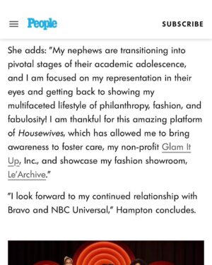 Marlo Hampton Instagram - Hamptons,

My contract with Real Housewives of Atlanta ended when season 15 wrapped. This break from RHOA is a fresh start, allowing me the space to participate in new creative entertainment projects focused on my future, and not reliving my past. 

My nephews are transitioning into pivotal stages of their academic adolescence, and I am focused on my representation in their eyes and getting back to showing my multifaceted lifestyle of philanthropy, fashion, and fabulosity! I am thankful for this amazing platform of Housewives, which has allowed me to bring awareness to foster care, my non-profit Glam It Up, Inc., and showcase my fashion showroom, Le Archive. 

I look forward to my continued relationship with Bravo and NBC Universal. I wish Truly Original and the RHOA cast all the best. 

xoxo 
- Marlo Hampton

p.s. 
Tag me in videos of your favorite #RHOA Marlo moments and I’ll share on my story.