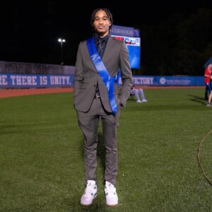 Marlo Hampton Instagram - On Friday night, William and I escorted Michael on the field, he represented the Junior Class in Homecoming Court 2023!! 💙😊 I’m so proud of him and full of Joy! 

This joy that I have 
World didn't give it, and the world 
Can't take it away, 
I got it, I got it 
In my walk, 
In my talk, 
In my home,