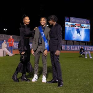Marlo Hampton Instagram - On Friday night, William and I escorted Michael on the field, he represented the Junior Class in Homecoming Court 2023!! 💙😊 I’m so proud of him and full of Joy! 

This joy that I have 
World didn't give it, and the world 
Can't take it away, 
I got it, I got it 
In my walk, 
In my talk, 
In my home,