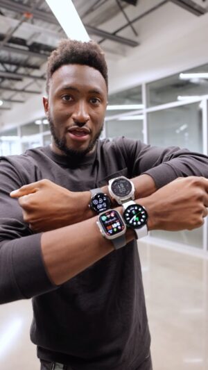 Marques Brownlee Instagram - Look I know you weren’t wondering, but... somebody had to do it. I walked 1000 steps with all my smartwatches on to see which was most accurate.

The results:
Apple Watch Ultra: 955
Garmin Fenix 7: 964
Samsung Galaxy Watch: 994
Google Pixel Watch: 998
Cheap pedometer: 1168(??!!)