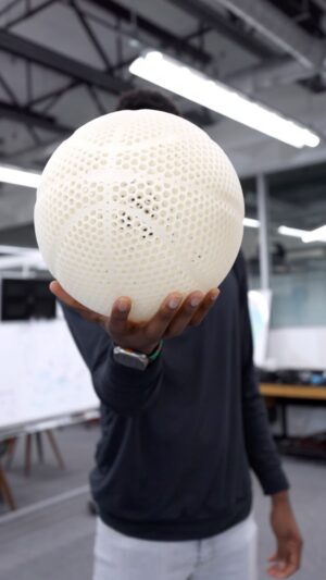 Marques Brownlee Instagram - So Wilson made a $2500 airless basketball from 3D printing techniques. Usually my beef with 3D printing is it offers no real benefit over other manufacturing techniques other than cost… and that’s still true here lol but this is still pretty impressive. It won’t be replacing a leather ball anytime soon, but honestly a pretty damn cool idea