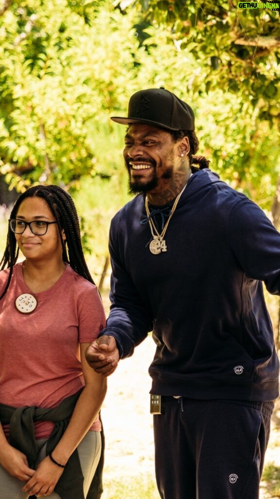 Marshawn Lynch Instagram - We went to EARTHseed farm. We ate some pluots. We dyed some shoes. We DID NOT go in the pigpen. And we learned that if we just listen to Mother Nature, she’ll give us everything we need. #schooledwithmarshawn #allbirds