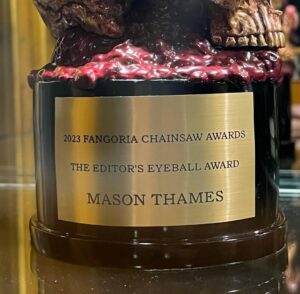 Mason Thames Instagram - Thank you @fangoria for the Editors Eyeball Award!! As a huge fan of #fangoria this is such an honor!  @theblackphonemovie #thechainsawawards @blumhouse @universalpictures Styled by @alexandermcqueen @fashionstyle_sally Groomed by @harperartist Sweater + Pants @alexandermcqueen