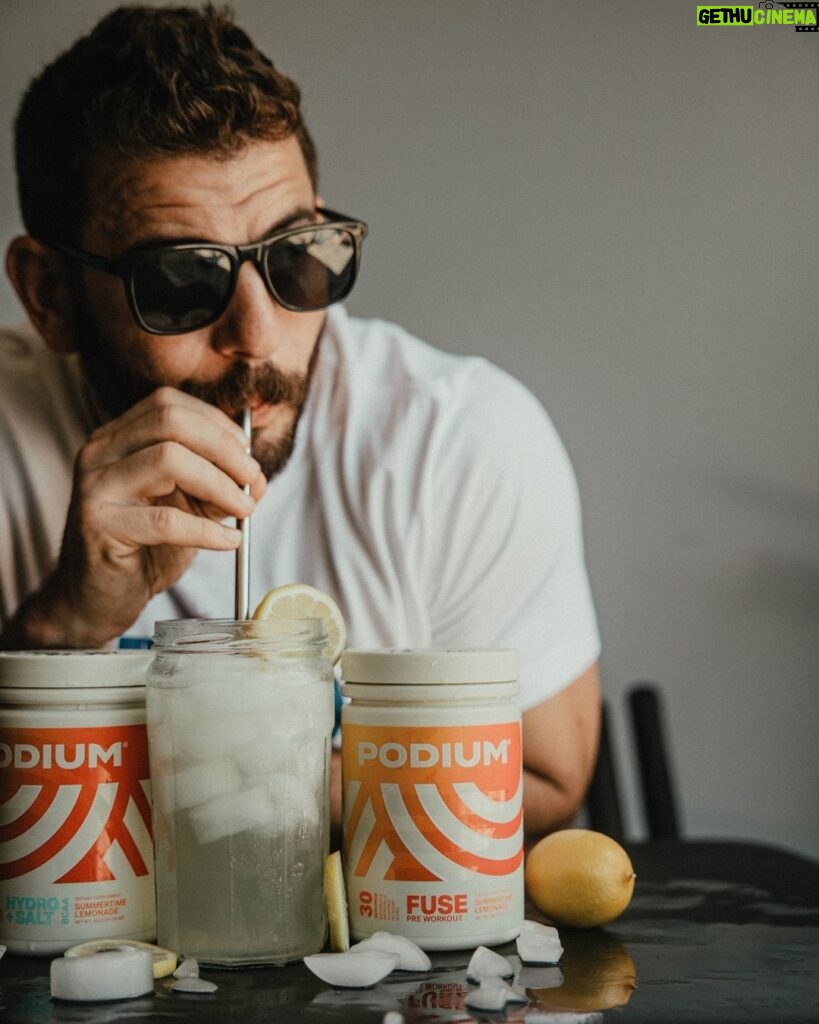 Mat Fraser Instagram - It’s still summertime around here. Sunshine, shades and lemonade Hydro + Salt is the MOVE. Grab @321podium’s seasonal flavors (or that new @hwpotraining x Podium collection if you haven’t yet) before they’re gone — link in bio. #HWPO