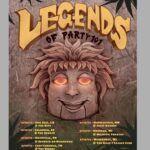 Matt Bennett Instagram - Tour dates! Get your tour dates! The Party 101 Legends tour is hitting the road this week and we’ve got a sick new poster by @neonluxi featuring the almighty Olrex 😉🗿. San Jose, brace yourselves for adventure. Tickets at Party101.club ily see you there Columbia, South Carolina
