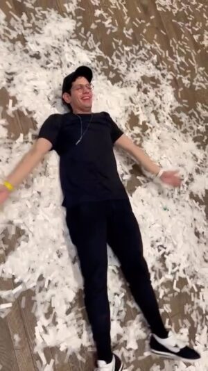 Matt Bennett Instagram - First show confetti snow angel!