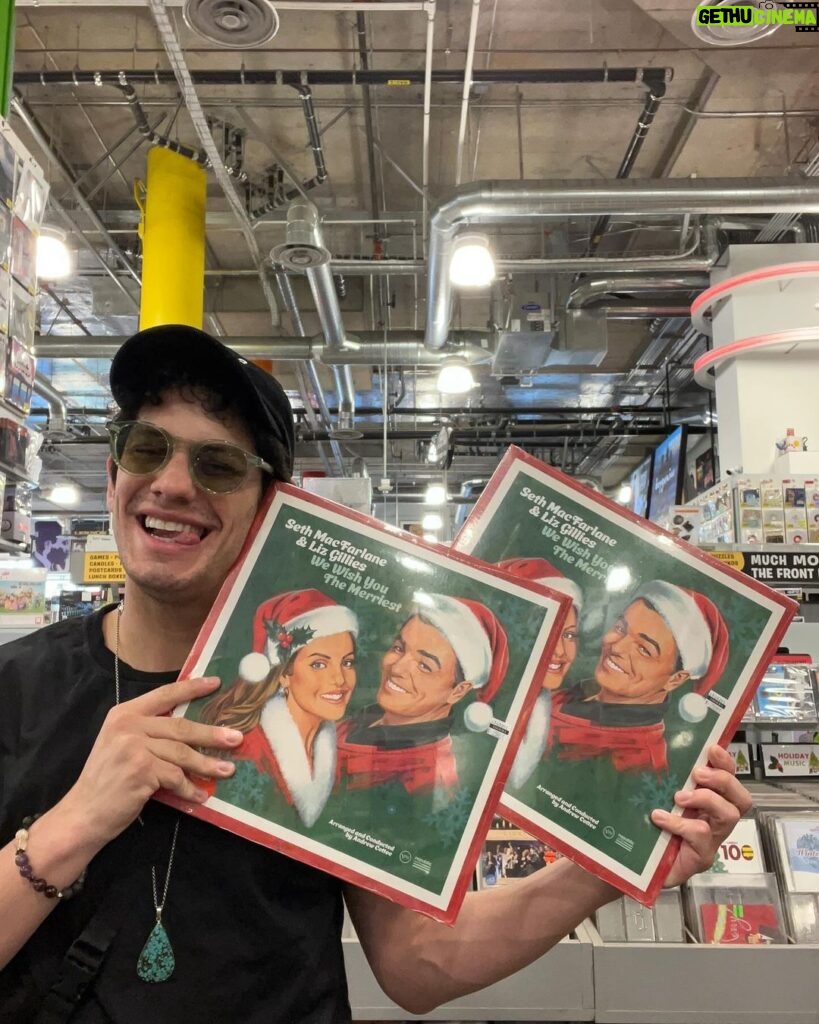 Matt Bennett Instagram - Just in time for the holidays! @lizgillz has a new album out with @macfarlaneseth (Stewie from Family Guy)! ((I’m buying two copies in case a burglar comes in and steals one)) Amoeba Hollywood