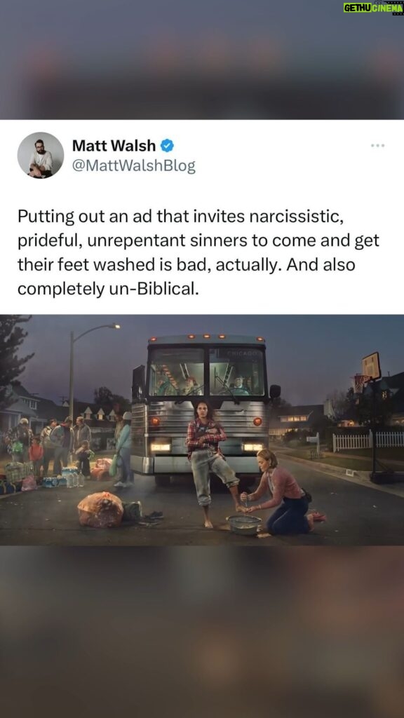 Matt Walsh Instagram - This organization has millions of dollars to spend on Super Bowl ads pushing heretical bull to a mass audience. Who are their funders? Where are they getting the money for this?