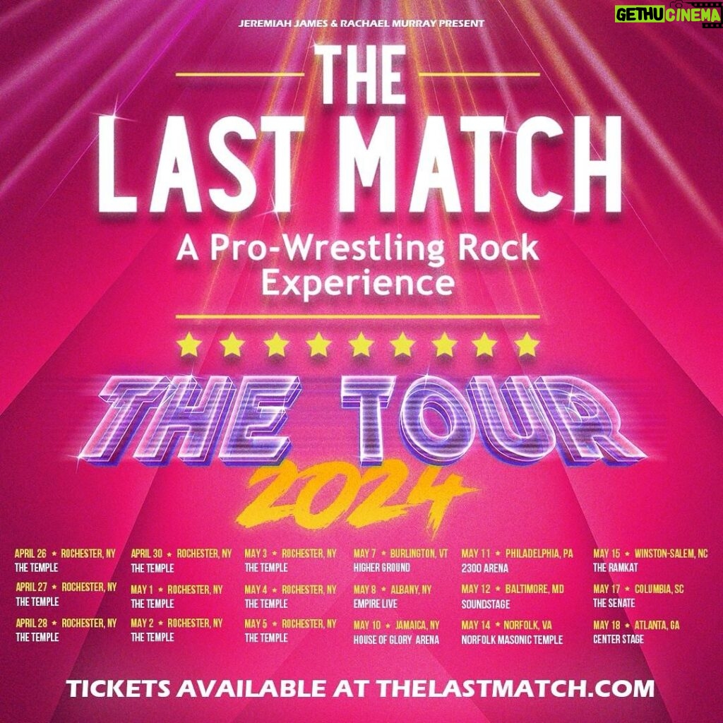 Matthew Cardona Instagram - 🚨‼️TICKETS ON SALE AT 11:00 AM! ‼️🚨 👉 Thelastmatch.com 👈 . . . . . #prowrestling #prowrestler #originalmusic #original #tour #squaredcircle #wwe #instagood #fashion #photooftheday #aew #rock #rockmusic #photography #art #beautiful #nature #prowrestling #wrestling #rock #originalcharacter #rockmusic #power #anime #live #rochesterny #love New York, New York