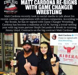 Matthew Cardona Instagram - @themattcardona has re-signed with @gamechangerwrestling 
-
-
-
-
-
-
-
-
-
-
-
-
-
-
-
-
- 
-
-
-
-
-
-
-
-
-
-
-
- 
- #gcw #gcwwrestling #gamechangerwrestling #indywrestling #deathmatchwrestling #prowrestling #wrestling #joshipuroresu #joshiwrestling #icwnhb #h2owrestling #ecw #ecwwrestling #luchalibre #aew #aewdynamite #aewwrestling #wwe #wweraw #wwesmackdown #kingsroadwrestling #womenswrestling