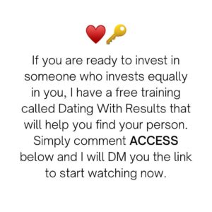 Matthew Hussey Instagram - Invest in who invests in you.

P.S. If you're ready to find that person who invests in you, but you need a little guidance, I have a free training that will help. Comment ACCESS below and I will DM you the link to start watching now. I'm here for you, Friends!