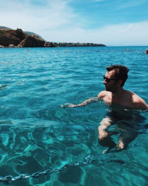 Matthew Lewis Instagram - I am irrationally afraid of open water but Cefalù was irresistible. This is my “having a good time but also quite scared” face. Grazie @clubmed #clubmed #sicily #cefalu