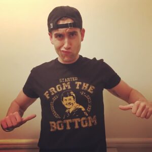 Matthew Lewis Instagram - So, I kind of designed this shirt and it's got my 12 year old face on it. It's a limited edition "Started from the Bottom" t-shirt. A portion of proceeds from every shirt sold will be donated to children's charities. They’re only available for 2 weeks so get yours now. @represent link in bio to buy. #StartedFromTheBottom