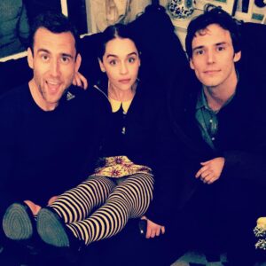 Matthew Lewis Instagram - Talk about a love triangle. I can't tell you what an honour it was to work with these two. They're both far too beautiful and far too talented but not once did they say I couldn't sit with them. The little movie we made @mebeforeyouofficial is out TODAY. Enjoy 🐝

@emilia_clarke @mrsamclaflin
#MeBeforeYou
#TheThreeAmigos
#Tights?