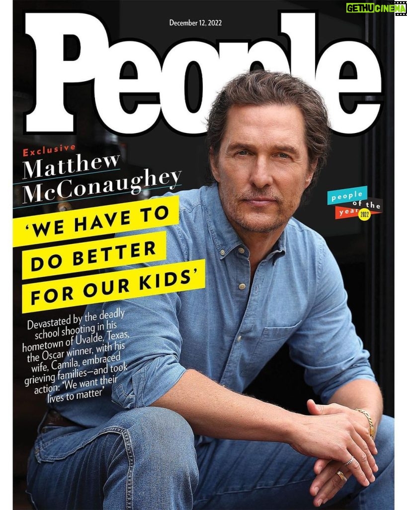 Matthew McConaughey Instagram - For Matthew McConaughey, growing up in Uvalde, Texas, in the 1970s was the stuff of small-town dreams. So when news broke on May 24 of a mass shooting at Robb Elementary school in Uvalde, it hit him hard. Without a game plan, he and his wife Camila headed to Uvalde to see how they could help, spending weeks visiting and listening to families before taking those "frontline stories" to Washington, D.C. where Congress passed its first major gun-safety legislation in nearly 30 years. Six months after the tragedy, the Oscar winner and one of PEOPLE's 2022 People of the Year reflects on the life-changing experience and how it spurred him to take lasting action: “We want those lost lives to matter.” Pick up an issue on newsstands Friday and tap the link in our bio for more. |📷: Brett Costello/Newspix/Headpress/Redux