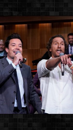 Matthew McConaughey Instagram - Jimmy & @officiallymcconaughey rap their way through “Just Because”. #FallonTonight