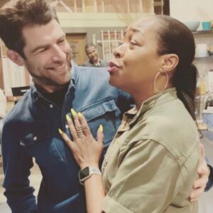 Max Greenfield Instagram - Reposting this photo because there isn’t one I like better
Happy Birthday to the Queen 👑 @tichinaarnold
❤️❤️❤️