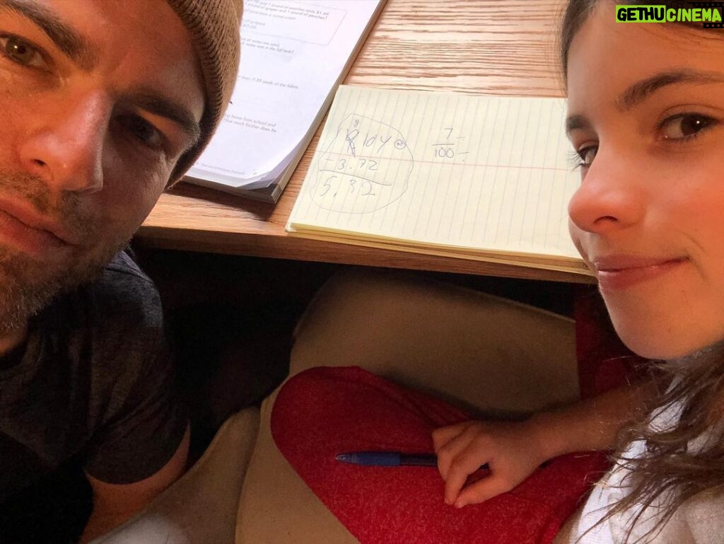 Max Greenfield Instagram - One of us needed a calculator #HomeSchool #ThatDecimalLife