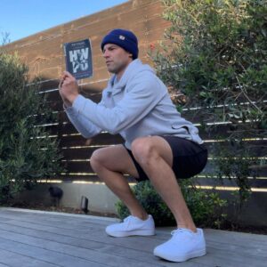 Max Greenfield Instagram - I read this whole book while in the squat position. 8 pages on 2 pages off. 
For time.
@mathewfras 
@hwpotraining