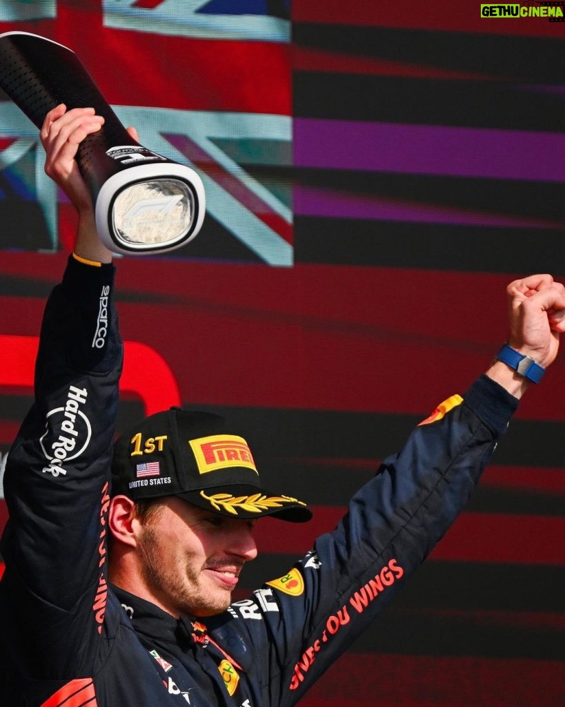 Max Verstappen Instagram - It’s incredible to win my 50th Grand Prix here today. I feel very proud to achieve this! This was a tough race, but it’s great that we were still able to win. Amazing job by everyone in the team 👏 @redbullracing Circuit of The Americas