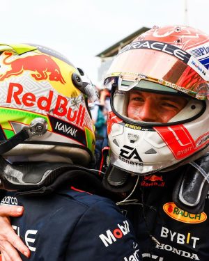 Max Verstappen Instagram - P2 today 👊 A bit unlucky with the safety car but nevertheless, learned a lot and another One-Two finish. This is a very good team result here in Baku @redbullracing @schecoperez 💪