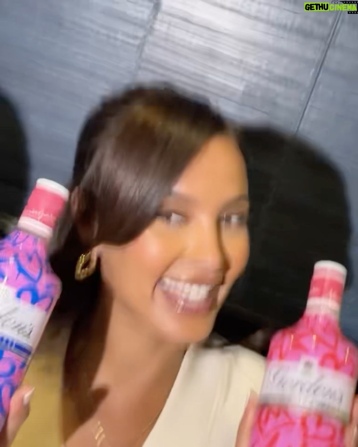 Maya Jama Instagram - In my bottle design bag 🤩🤌🏽 Well excited to reveal my new @gordonsginuk Premium Pink bottle designs inspired by amazing friends 💖 wholesome. My favourite memories are when we’re together having a chilled one catching up over cocktails so it was so cute getting some of my closest involved in what I’m doing with #ClinkwithPink 🍹treated everyone to my Gordon’s Pink Palomas 🫶. My limited edition bottles are available NOW from supermarkets around the UK 😱but for a limited time only, so don’t miss out. There’s also an alcohol free version ! Tag mee when you get a bottle 🥰 For the facts Drinkaware.co.uk. #Over18sonly #pleasedrinkresponsibly #ad