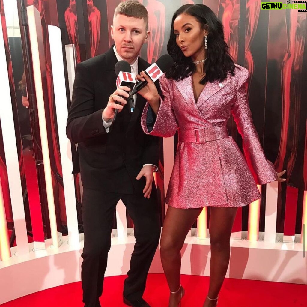 Maya Jama Instagram - She’s hosting The Brit Awards💫 Realised I don’t post as much work stuff on here as I should but I wrote down a list of goals as a presenter as soon as I left my retail job and this was the final one I had to tick off🥹 To say 16year old me wouldn’t believe it would be a lie, every single goal I wrote down I knew was possible I just had no idea when or how, self belief & prayer is so crucial, if you believe it you can achieve it as cliche as that is, looking back at it all got me emosh, there’s beauty in the journey.. & here we are 🙏🏽 Pic 2 is the first time I ever attended at 21 and I hadn’t learnt how to pose on red carpets so my fist was clenched behind my back from nerves 😂 Pic 3 is the first time I hosted the red carpet show in 2018 Video is me doing interviews for the Critics choice performances in 2016 Hosted the pre show a few years in a row, last minute stint on the main show & nowww il see you on March 2nd with the guyssss 👋❤️