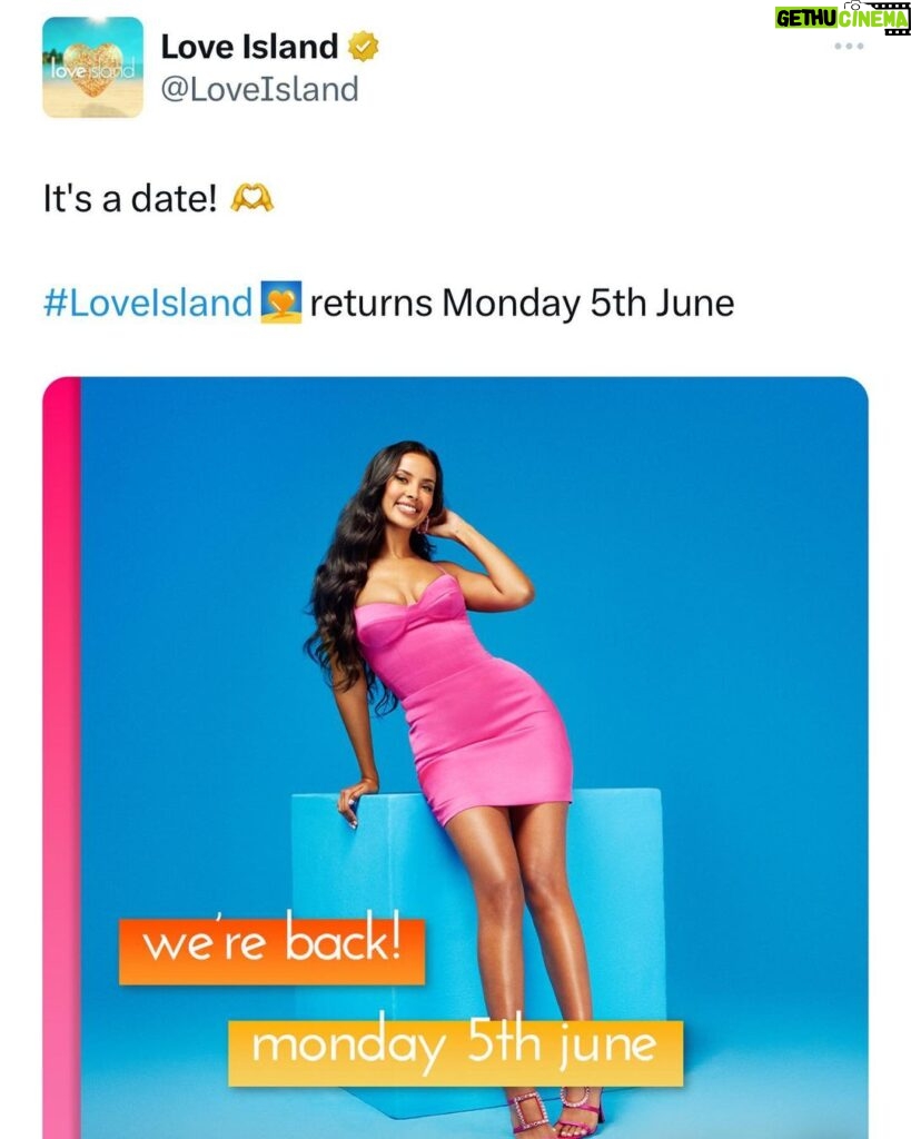 Maya Jama Instagram - The time is upon us 😜 round 2 let’s go Love Island