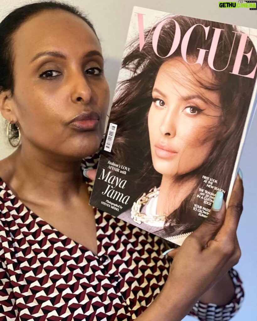 Maya Jama Instagram - Covergirl in my local 🥹 @britishvogue is out nowwww so overwhelmed with happiness and filled with love everytime you tag me in pics but seeing it in person is a bloody madness ! - there’s more pictures inside that arent online so I’ll leave it that way for now so you can go have a look 😅( featuring my nan looking confused & beautiful aunty too) ❤️