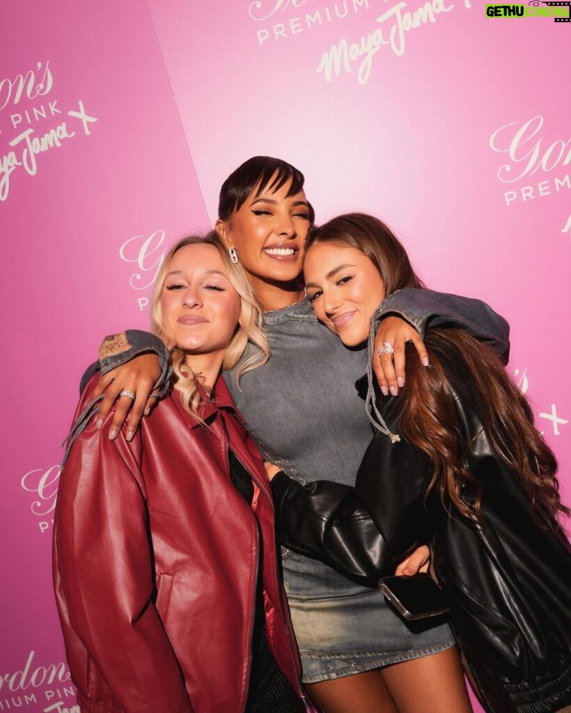 Maya Jama Instagram - Can’t believe the bottle I designed is in the big shops!🥹 To celebrate I had a lovely time meeting some of you with @gordonsginuk making our cocktails & singing our lungs out @luckyvoicekaraoke Our #ClinkwithPink package is available now until 1st June, it includes a cocktail masterclass, one hour of private karaoke with access to my playlist. You can book directly on the @luckyvoicekaraoke website. #Over18sonly #pleasedrinkresponsibly AD