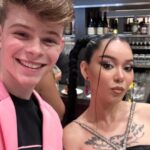 Merrick Hanna Instagram - I had the best time at the @streamys ! Thank you Streamys for the nomination. And @gabriellenevaeh for joining me for an amazing evening. Styled by Haili Pue @allzedetails Suit Falguni Shane Peacock @falgunishanepeacock Top D.RT @drtlife Watch MacKinnon Watches @mackinnonwatches Bracelet Sterling Forever @sterlingforever Shoes Vince @vince