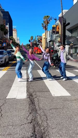 Merrick Hanna Instagram - This is how you cross Hollywood Boulevard ☄️😆🔥 #reels #fireball #explorepage #dance #viral #trending