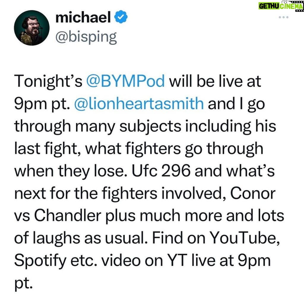 Michael Bisping Instagram - The Believe You Me podcast is back!!!