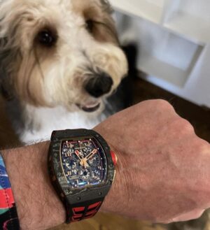 Michael Blakey Instagram - Timepiece Thursday !
Does Humphrey need a watch ?
Thanks to @wristaficionado for helping teach him how to tell the time …
~~~~~~~~~~
In it to win it !
~~~~~~~~~~

#producermichael #inittowinit #watch #richardmille #rolex #patekphilippe #audemarspiguet  #wristgame #patek #rollsroyce #rm11 #bigboytoys #dog #bernedoodle