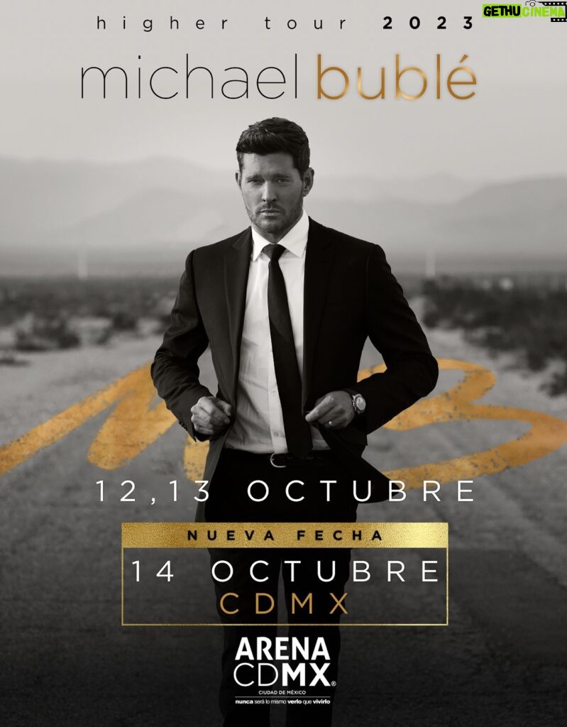 Michael Bublé Instagram - Due to huge demand, a third show has been added at the @arenacdmx in Mexico City on October 14th! Tickets available this Friday at 10am local time. Get tickets now for Mexico’s Higher Tour through @superboletosmx #MBHigherTour