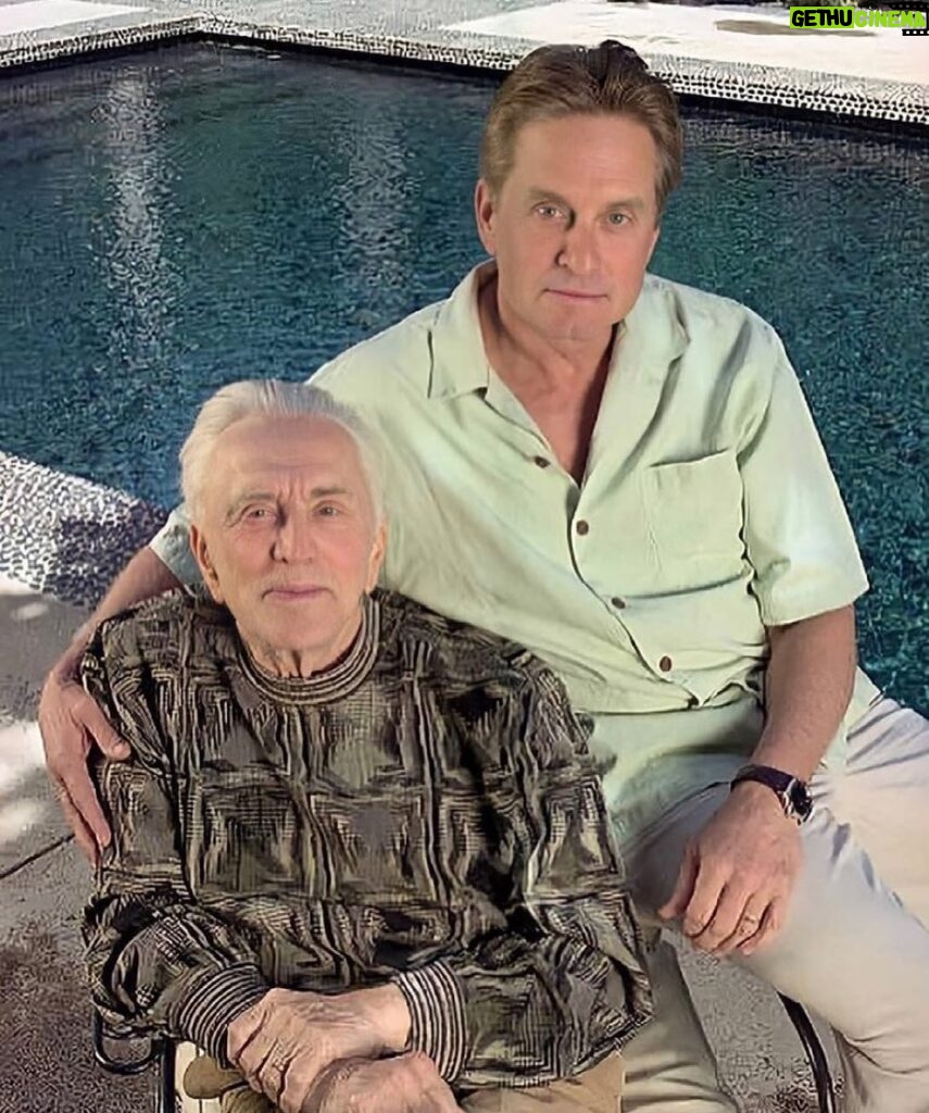 Michael Douglas Instagram - You will always be an inspiration and I love you with all my heart! #KirkDouglas #FathersDay