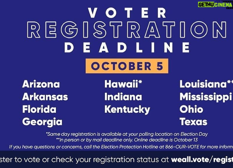 Michael Ealy Instagram - TODAY IS THE LAST DAY TO REGISTER IN THESE STATES. #vote