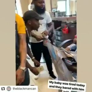 Michael Ealy Instagram - When I made Barbershop it was hailed as "glimpse into the black community." This is an example of what it's like to grow up in the shop. This is an example of the brotherhood and the village it takes. The hardest cut for a barber is a little boy. We can't sit still, the comb out hurts, and the clippers get hot. The final result is a fresh cut but the work that it takes to get there well... this is it! This is us. This is a "glimpse into how we take care of each other." There is a lot of sadness out in the world. I wanna  s/o to the barbers out there that take the time to turn off the hip hop and throw on some #babyshark for the yougins. #mademyday #ealylovesthekids #cantkeepstill